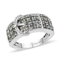 Narsipatnam Alexandrite Buckle Ring in Platinum Over Sterling Silver 0.85 ctw - Sticky add to cart bar