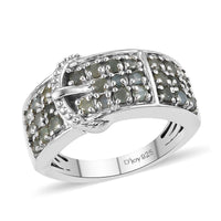 Narsipatnam Alexandrite Buckle Ring in Platinum Over Sterling Silver 0.85 ctw
