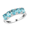 Premium Betroka Blue Apatite 5 Stone Ring in Sterling Silver (Size 6.0) 2.00 ctw - Sticky add to cart bar
