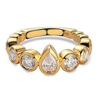 Moissanite 1.42 ctw Band Ring in Vermeil Yellow Gold Over Sterling Silver (Size 5.5)