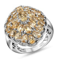 Brazilian Citrine 6.15 ctw Ring in Platinum Over Sterling Silver (Size 11.5) - Sticky add to cart bar