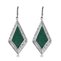 Freshened Malachite Earrings in Platinum Over Copper with Magnet 18.75 ctw - Sticky add to cart bar