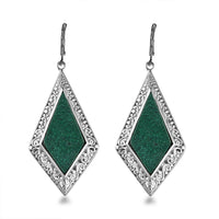 Freshened Malachite Earrings in Platinum Over Copper with Magnet 18.75 ctw