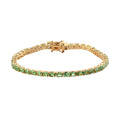 Natural Tsavorite Garnet Tennis Bracelet in Vermeil Yellow Gold Over Sterling Silver (7.25 In) 9.75 Grams 7.35 ctw - Sticky add to cart bar