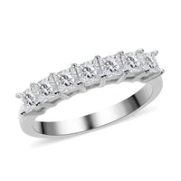 Moissanite VS-EF 7 Stone Ring in Vermeil Yellow Gold Over Sterling Silver (Size 10.0) 1.00 ctw