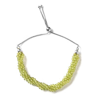 Peridot Multi Row Beaded Bolo Bracelet in Sterling Silver 30.50 ctw
