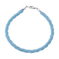 Madagascar Paraiba Apatite Beaded 3 Layer Twisted Bracelet in Sterling Silver (7.25 In) 30.00 ctw - Sticky add to cart bar