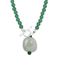 Green Aventurine Beaded Necklace 20 Inches in Sterling Silver 90.00 ctw - Sticky add to cart bar