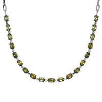 Hebei Peridot 9.50 ctw Necklace in Platinum Bond and Stainless Steel 18 Inches