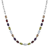 African Amethyst Necklace (18 Inches) in Platinum Bond and Stainless Steel 8.35 ctw