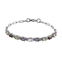 African Amethyst Bracelet in Platinum Bond and Stainless Steel (7.25 In) 4.10 ctw