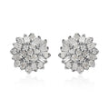 Diamond Floral Stud Earrings in Platinum Over Sterling Silver 0.25 ctw - Sticky add to cart bar