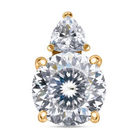 LUXORO 10K Yellow Gold 120 Facet VS-EF Moissanite Pendant 4.00 ctw