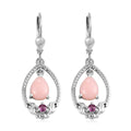 Peruvian Pink Opal and Orissa Rhodolite Garnet Drop Earrings in Platinum Over Sterling Silver 2.15 ctw - Sticky add to cart bar