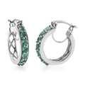 Boyaca Colombian Emerald Hoop Earrings in Platinum Over Sterling Silver 1.65 ctw - Sticky add to cart bar