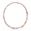 Peruvian Pink Opal Beaded Necklace 20 Inches with Magnetic Clasp in Sterling Silver 214.50 ctw - Sticky add to cart bar