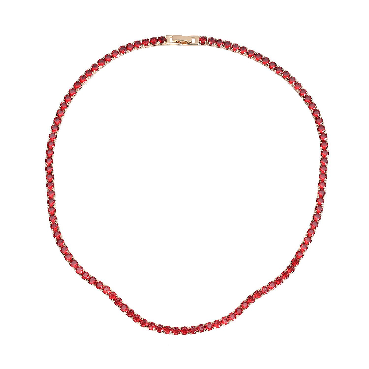 Simulated Yellow Diamond Necklace 18 Inches in Goldtone 53.00 ctw