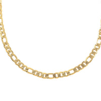 7.6mm Figaro Necklace 24 Inches in ION Plated Yellow Gold Stainless Steel 27 Grams
