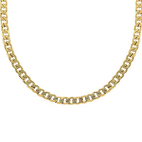 7.6mm Curb Necklace (24 Inches) in ION Plated YG Stainless Steel (27 g) , Tarnish-Free, Waterproof, Sweat Proof Jewelry