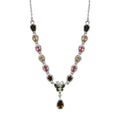Multi-Tourmaline, Green and Yellow Diamond Necklace 18 Inches in Platinum Over Sterling Silver 7.85 Grams 2.90 ctw - Sticky add to cart bar