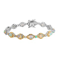 Premium Ethiopian Welo Opal Bracelet in Vermeil YG and Platinum Over Sterling Silver (6.50 In) 14.60 Grams 5.90 ctw - Sticky add to cart bar
