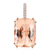 Certified and Appraised Iliana 18K Rose Gold AAA Marropino Morganite and G-H SI Diamond Pendant 22.25 ctw