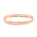 14K Rose Gold Over Sterling Silver 7.4mm Width Diamond-Cut Sandblasting Bangle Bracelet (7.00 In) 4.75 Grams - Sticky add to cart bar