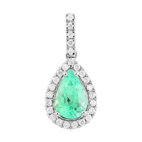 Certified & Appraised Rhapsody 950 Platinum AAAA Boyaca Colombian Emerald and E-F VS Diamond Pendant 1.60 ctw