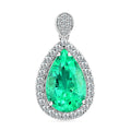 Certified and Appraised Rhapsody 950 Platinum AAAA Boyaca Colombian Emerald and E-F VS Diamond Pendant 4.80 Grams 4.60 ctw - Sticky add to cart bar