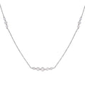 Moissanite Beaded Necklace 20-22 Inches in Rhodium Over Sterling Silver 9.35 ctw - Sticky add to cart bar