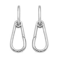 Rhodium Over Sterling Silver Horse Bit Design Enhancer Earrings 5.40 Grams