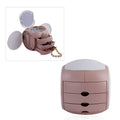 Pink Ball Shape 4 Layer Rotatable Jewelry Rrganizer with Mirror (4.33""x4.33""x4.9"") - Sticky add to cart bar