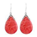 Sponge Coral Pear Shape Earrings in Sterling Silver - Sticky add to cart bar