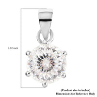 120 Facets Moissanite Solitaire Pendant in Sterling Silver 2.00 ctw