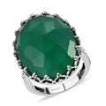 Verde Onyx Rose Cut Fancy Ring in Sterling Silver (Size 6.0) 7.30 ctw - Sticky add to cart bar