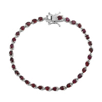 AMERICAN Arizona Anthill Garnet Linking Bracelet in Platinum Over Sterling Silver (8.00 In) 8.35 Grams 7.00 ctw