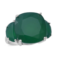 Verde Onyx Ring in Platinum Over Sterling Silver 13.00 ctw