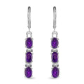 TLV Multi Gemstone Lever Back Earrings in Stainless Steel 2.90 ctw - Sticky add to cart bar