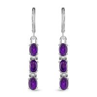 TLV Multi Gemstone Lever Back Earrings in Stainless Steel 2.90 ctw
