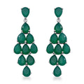 Verde Onyx Dangling Earrings in Platinum Over Sterling Silver 12.00 ctw - Sticky add to cart bar