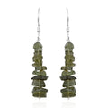Artisan Crafted Rough Cut Bohemian Moldavite Fancy Earrings in Sterling Silver 10.30 ctw - Sticky add to cart bar