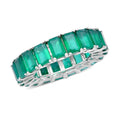 Verde Onyx Eternity Band Ring in Platinum Over Sterling Silver 11.40 ctw - Sticky add to cart bar