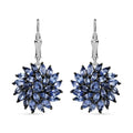 Tanzanite Floral Spray Earrings in Platinum Over Sterling Silver 5.40 ctw - Sticky add to cart bar