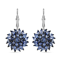 Tanzanite Floral Spray Earrings in Platinum Over Sterling Silver 5.40 ctw