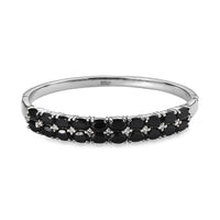 Multi Gemstone Bangle Bracelet in Stainless Steel (6.50 In) 10.50 ctw