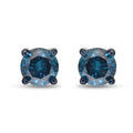 Blue Diamond Stud Earrings in Platinum Over Sterling Silver 1.10 ctw - Sticky add to cart bar