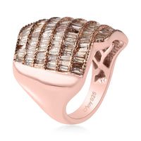 ONE TIME ONLY Natural Champagne Diamond Cluster Ring in Vermeil RG Over Sterling Silver (Size 10.0) (7.60 g) 2.00 ctw