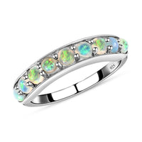 Ethiopian Welo Opal 0.90 ctw Ring in Platinum Over Sterling Silver (Size 6.5)