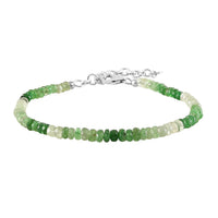 Natural Shades of Tsavorite Garnet Beaded Bracelet in Platinum Over Sterling Silver (7.25-9.25In) 29.60 ctw