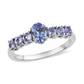 Tanzanite Ring in Platinum Over Sterling Silver (Size 5.0) 1.10 ctw - Sticky add to cart bar